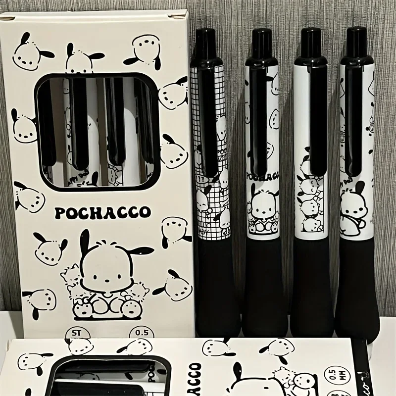 4pcs Kawaii Sanrio Pochacco Gel Pen Set Adorable Design Quick-Drying Ink Smooth Writing Durable Stationery Students Supplies