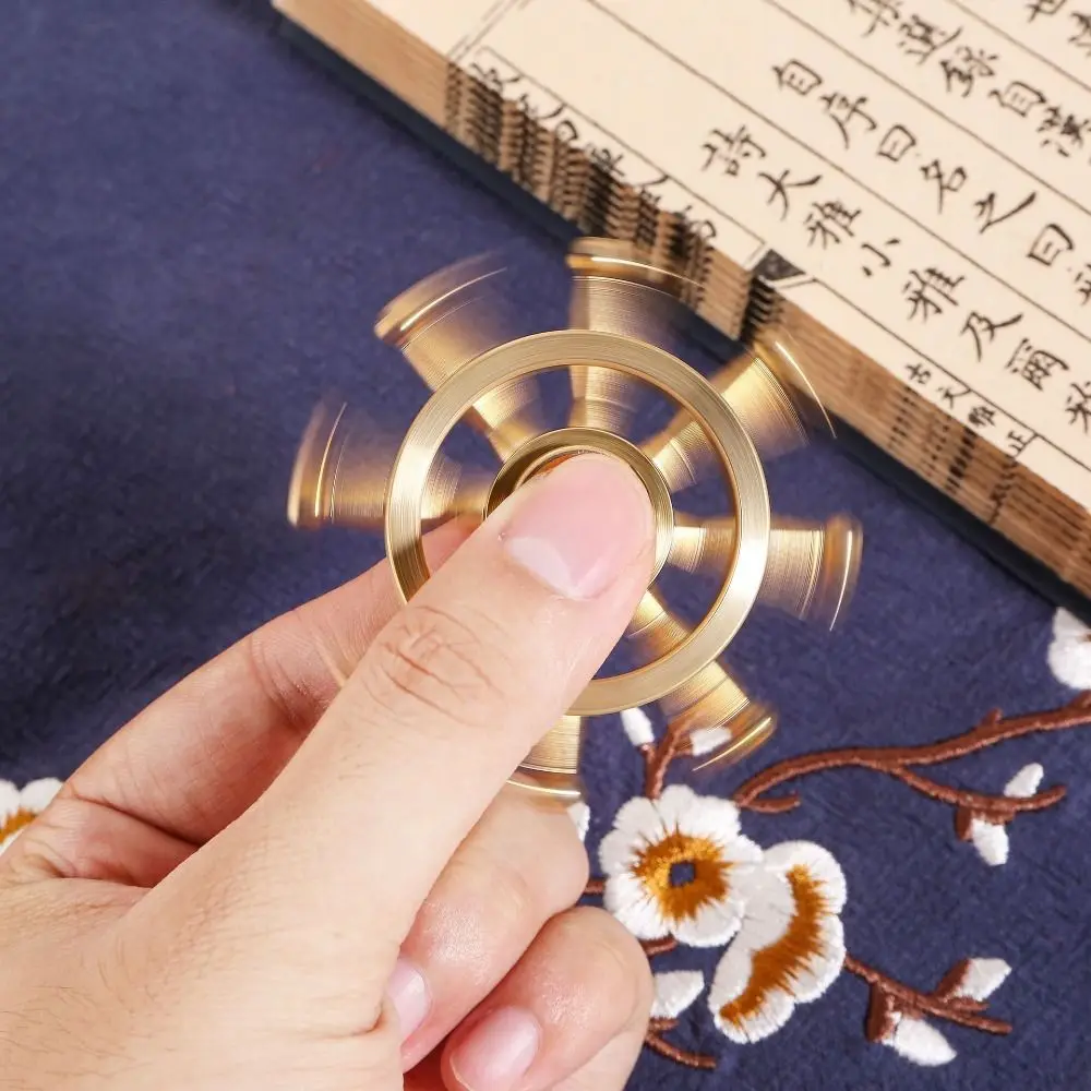 

Твердый латунный руль, гироскоп, латунное ремесло, съемный руль, гироскопические украшения, ручная работа, украшения для пальцев, карманная игрушка