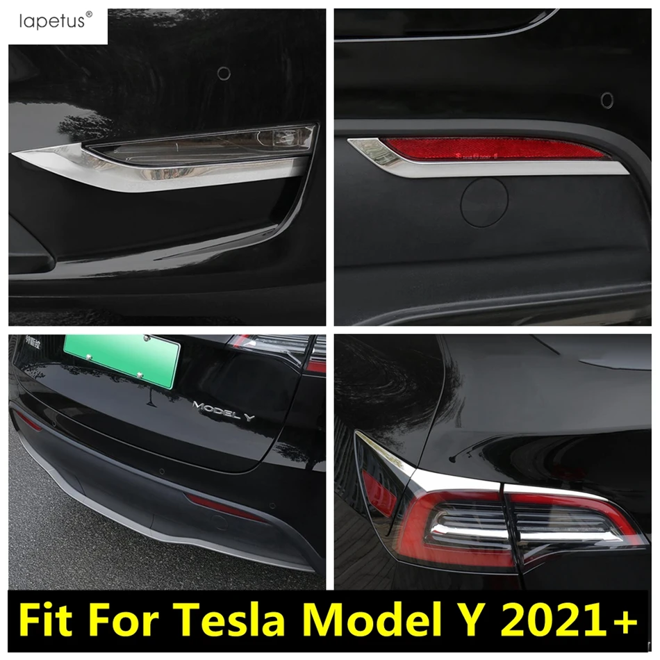 

Trunk Gate Tail Door Strip Front Rear Bumper Fog Light Lamp Eyelid Eyebrow Cover Trim For Tesla Model Y 2021 2022 Accessories