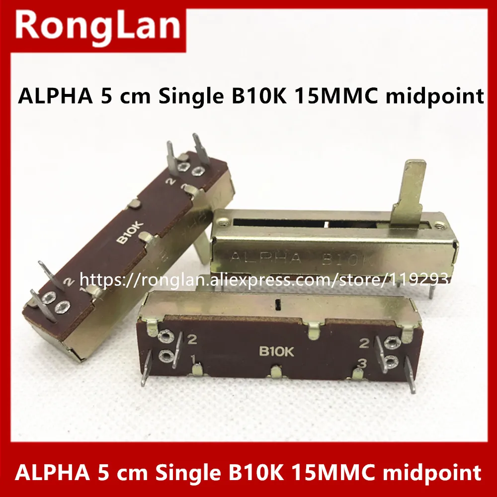 [BELLA]ALPHA 5 cm 50MM Single Slide B10K Potentiometer with midpoint--10PCS/LOT