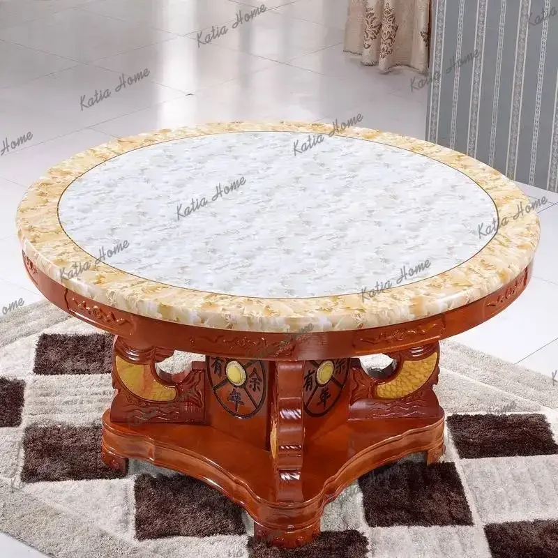 LSParty Unique Design Dining Table Decor Modern Luxury Round Dining Table Industrial Marble Nordic Mesa Comedor Furniture For Ho