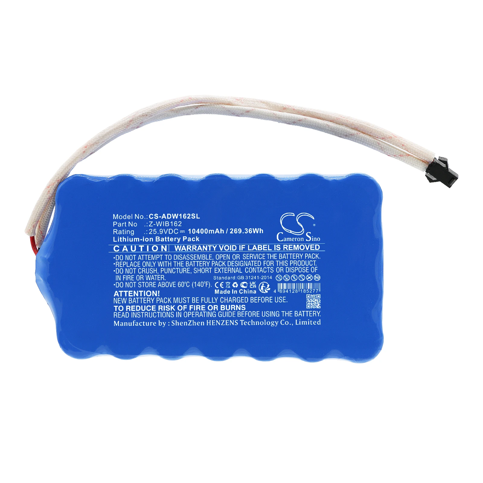 CS 교체 배터리, 미국 DJ WIFLY EXR HEX PA용 Z-WIB162, 10400mAh, 269.36Wh