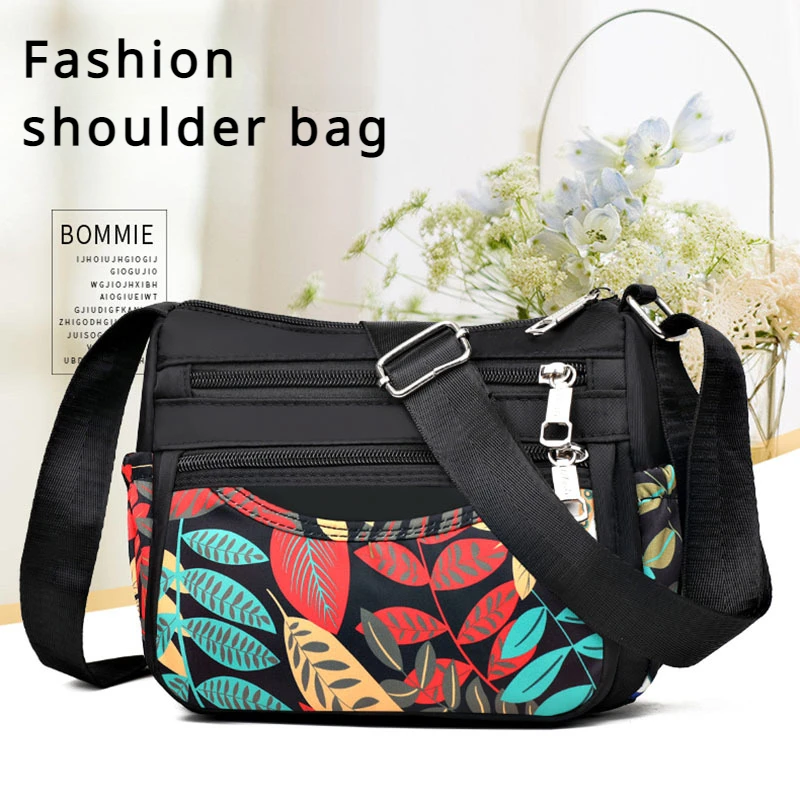 

Модные женские сумки через плечо с цветочным принтом, ретро сумки-мессенджеры из искусственной кожи с несколькими карманами на молнии для матерей, женские сумки через плечо