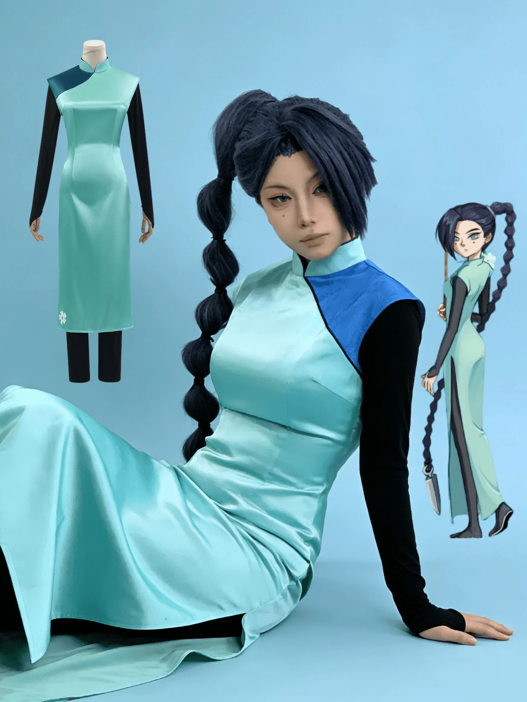 

Anime Scissor Seven Thirteen Cosplay Costume Role Play Dress Qipao Set Halloween Christmas Party Animation Prop for Woman