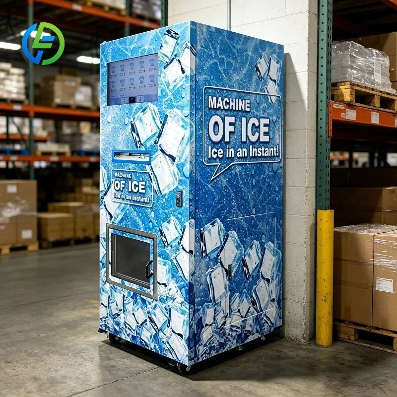 FL Customized Ice And Water Vending Machine 21.5 Inch Screen Ice Dispenser 6-8 Mins Fast Ice Making