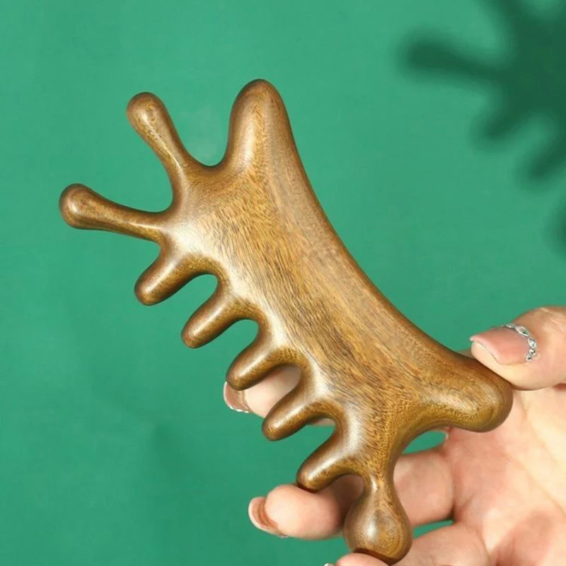 

Head Massage Comb Sandalwood Wide-Tooth Sandalwood Combs Anti-Static Smooth Neck Body Meridian Spa Tools Scalp Scraping Massager