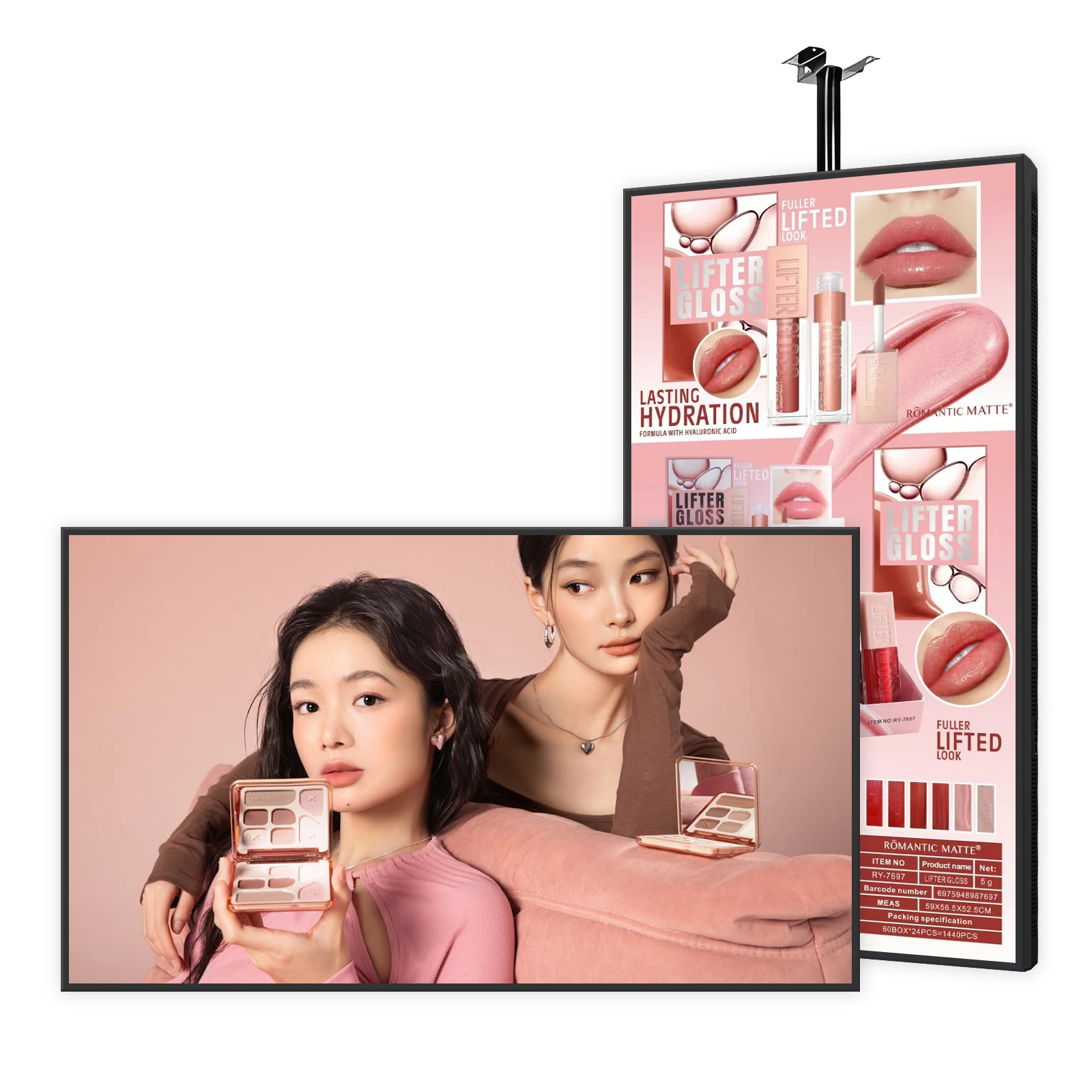 55-Inch Ultra-Thin Invisible Bezel High Brightness Digital Signage LCD Monitor for Elevator Advertising Wall-Mounted