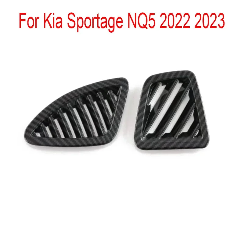 Carbon Fiber Car Front Air Vent Dashboard Outlet Cover Trim For Kia Sportage NQ5 2022 2023.