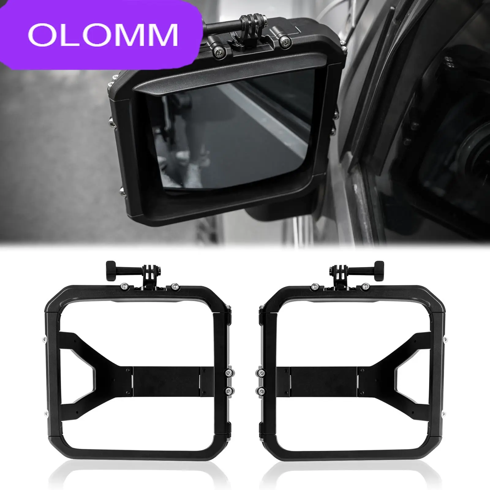 OMU 4x4 Aluminum Semi-Enclosed Side Mirror Rain Visor Frame For Jeep Wrangler JK JKU 2007-2017 Exterior Accessories