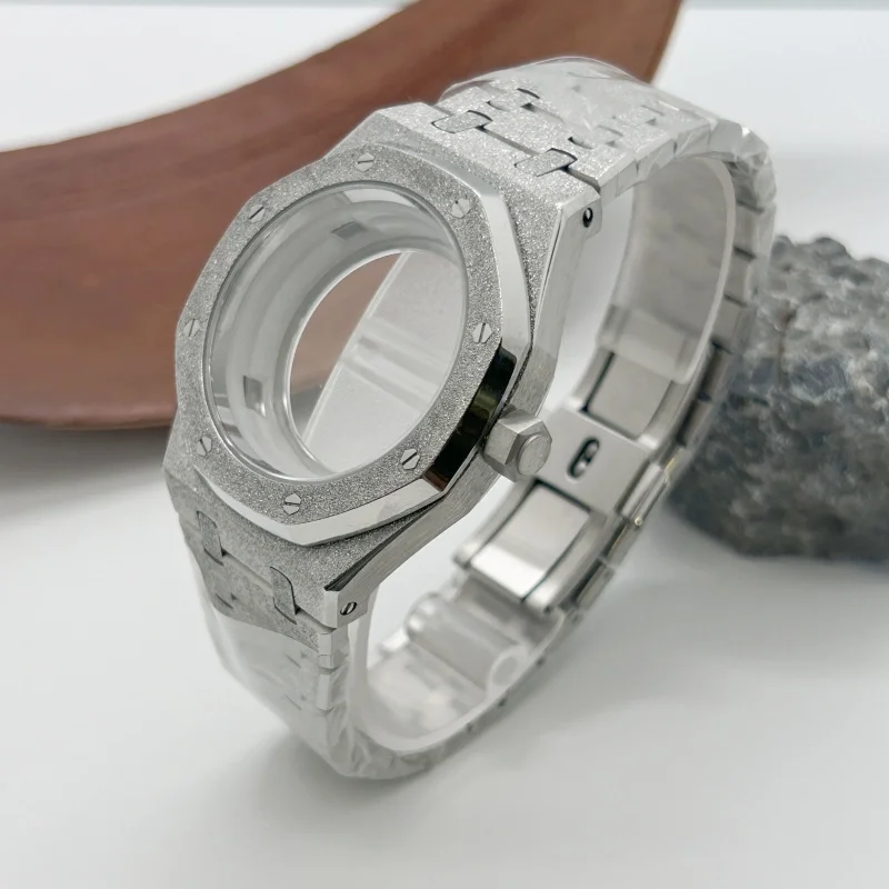 

41MM Rose Gold Modified Watch Case for Oak Star Sand Octagonal Case NH35 NH36/4R/7S Automatic Movement for 31.8mm Dial No Brand