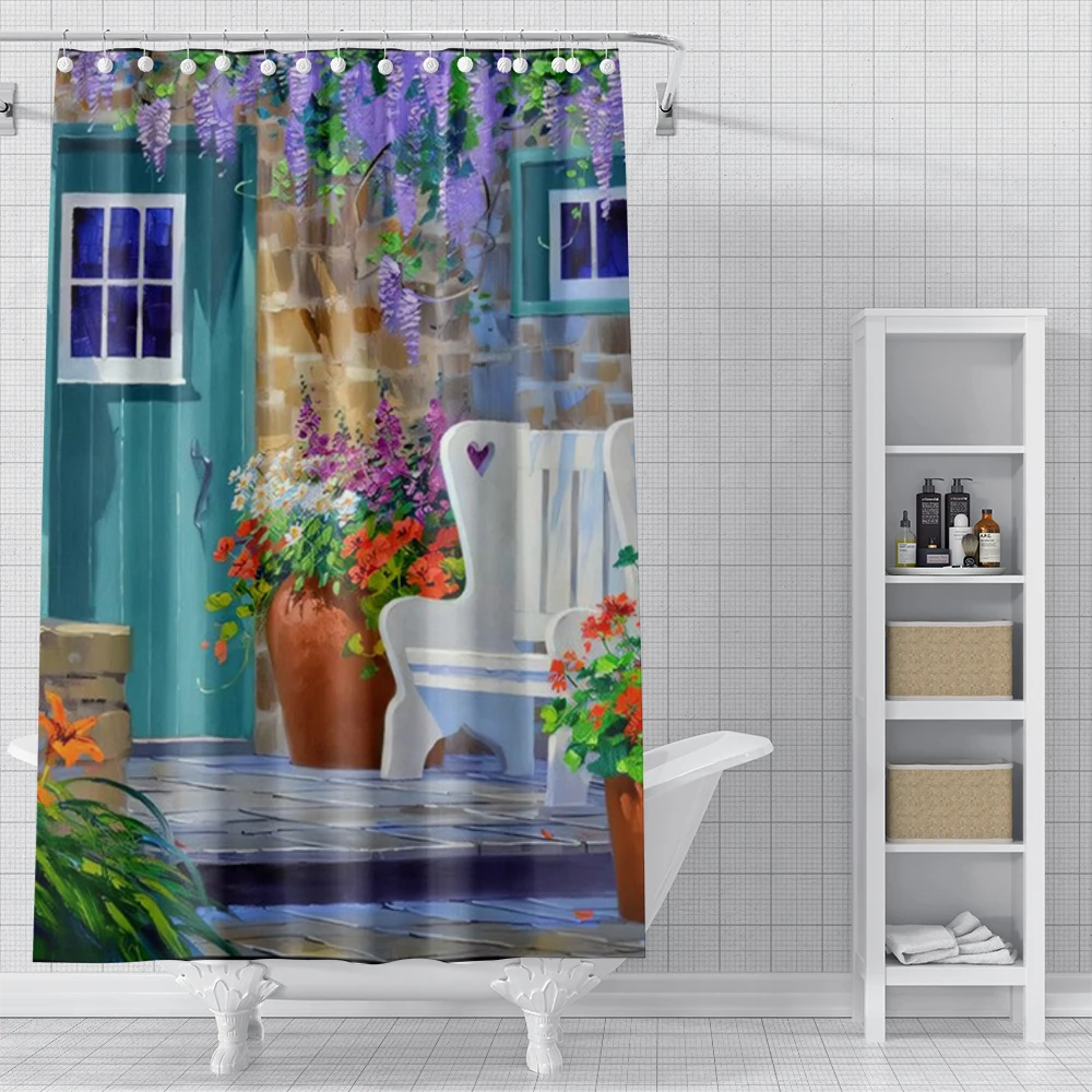 home shower curtains for bathroom Oil painting style waterproof fabric bathroom Curtains modern shower curtain 180x200 240x200