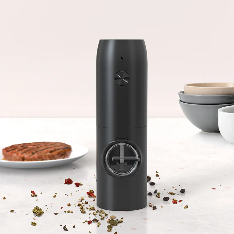 Rechargeable Electric Salt And Pepper Grinder Set with Charging Base Stainless Steel Automatic Salt Pepper Grinder Spice Mill