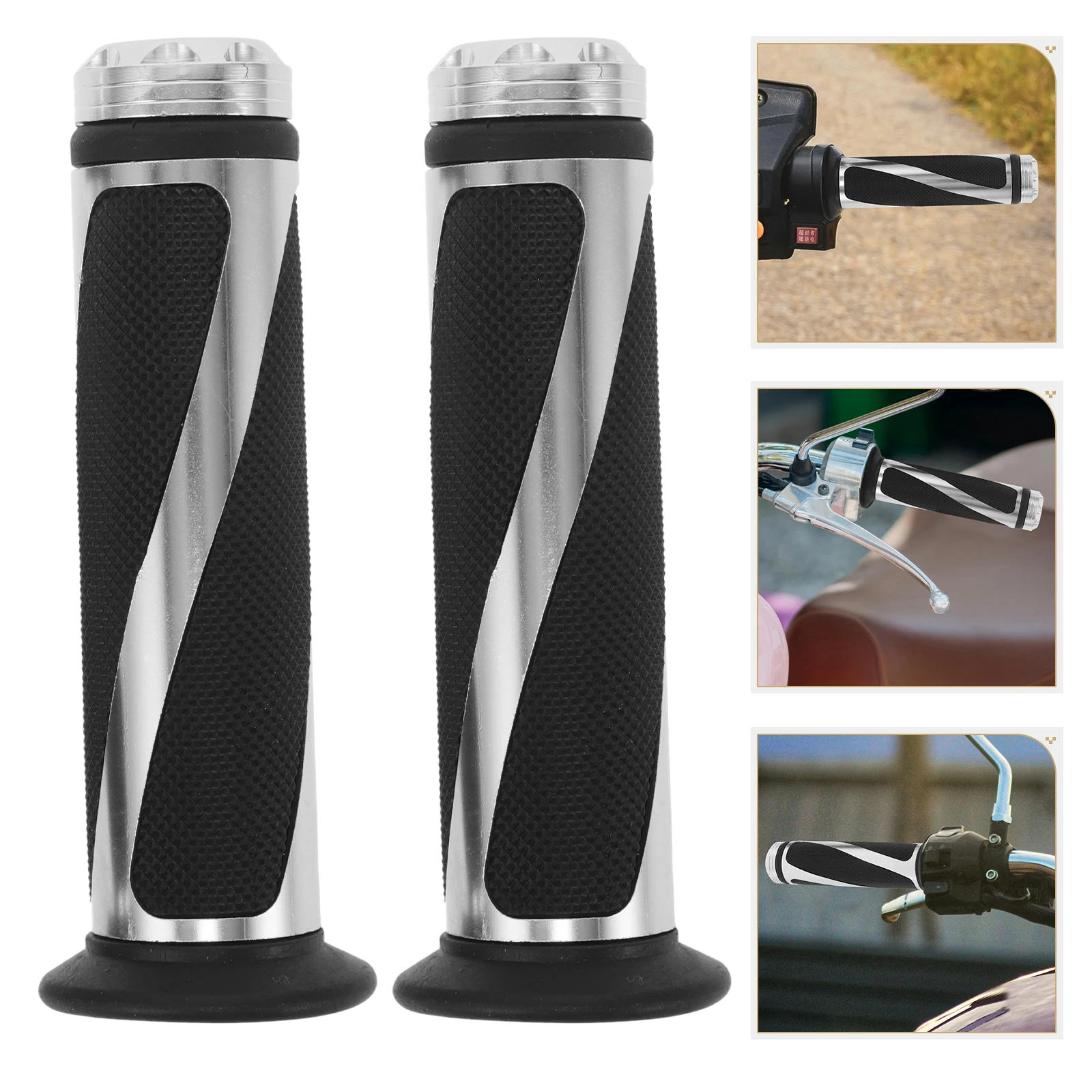 

1 Pair Motorcycle Handle Grips Ergonomic Slip-Resistant Replacement For Various Bike Styles Boost Performance Quick Setup