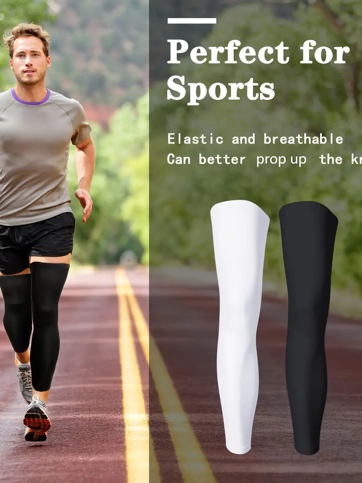 AliExpress NONE Cycling Leg Sleeves UV Protection Compression Leg Sleeves Men Women Outdoor Anti-Slip Breathable Running Cycling Calf Sleeves