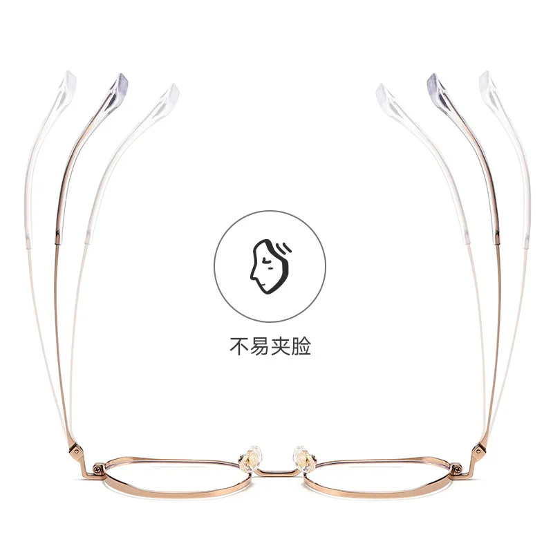 48 مللي متر جديد خفيف للغاية إطار من التيتانيوم متعدد الأضلاع مخصص عالي قصر النظر نظارات إطار مكافحة الضوء الأزرق نظارات للقراءة #2