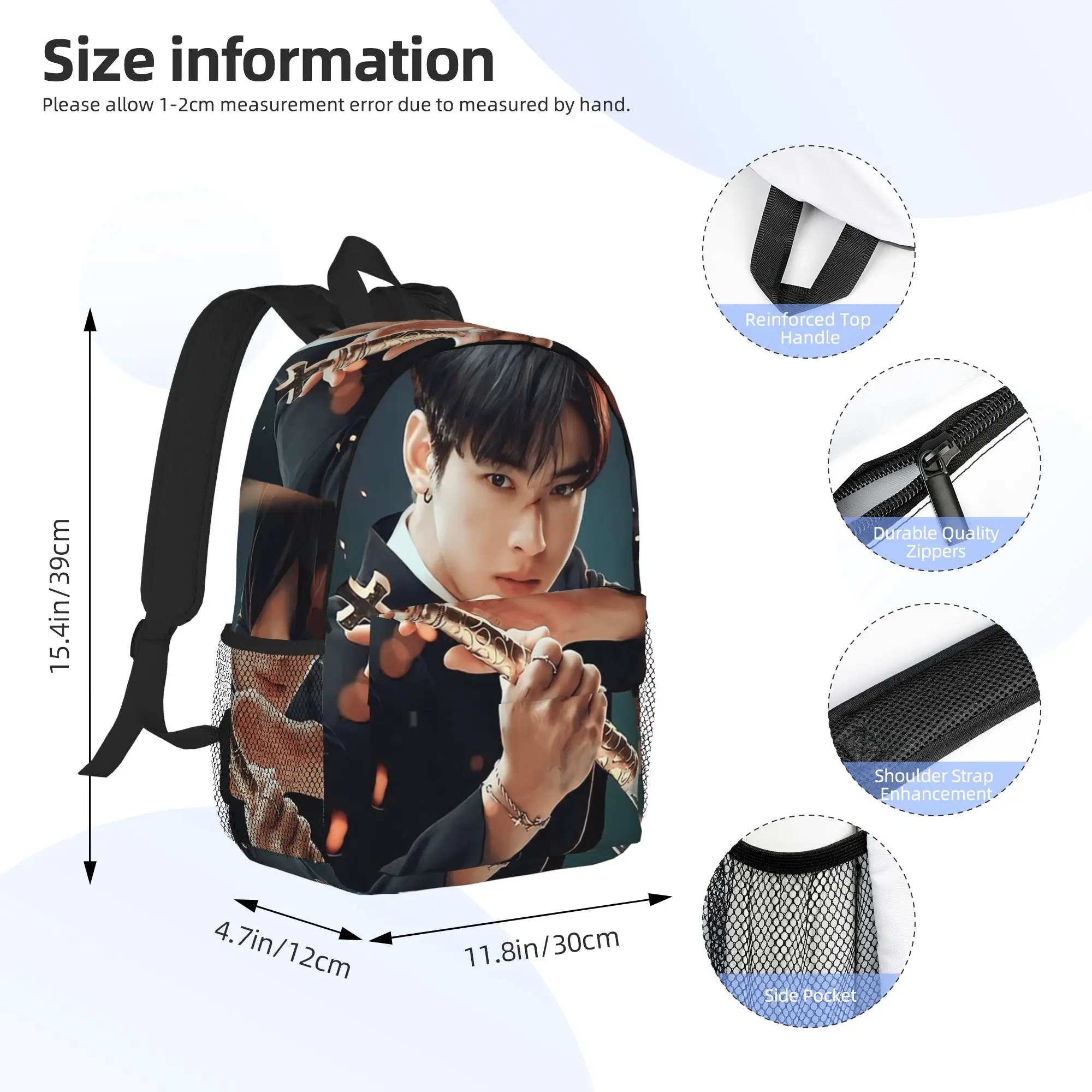 Cha Eunwoo  Backpack Hot Sale Daypack Large Capacity Boys Girls BookBag Shoulder Bags for Men Women School Bag
