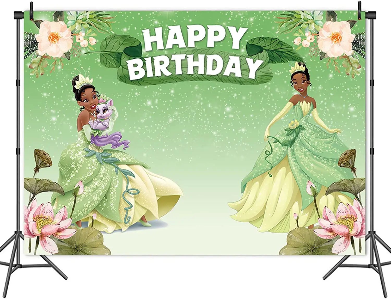 Custom Princess and The Frog Tiana Theme Photography Backdrop Night Fairy Tale Flower Photo Background Decoration