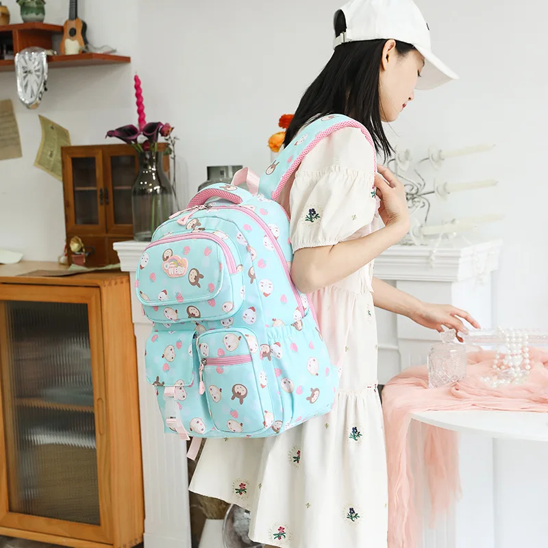 Mochila escolar para niñas y mujeres, bolsa de escuela primaria, Juego de 3 piezas con bolsa de almuerzo para niñas adolescentes