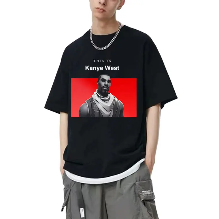 

This Is Kanye West Funny Meme Graphic T-shirt Men Women Clothing Hip Hop Vintage T Shirts Male Retro O-collar Oversized T-shirts