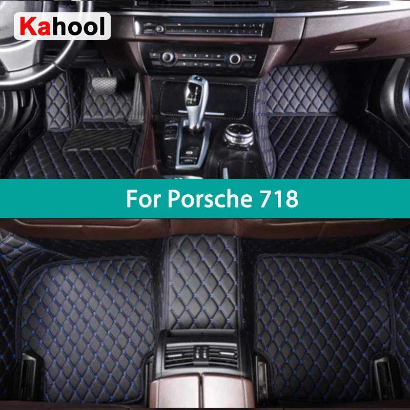 

KAHOOL Custom Car Floor Mats For Porsche 718 982 Auto Carpets Foot Coche Accessorie