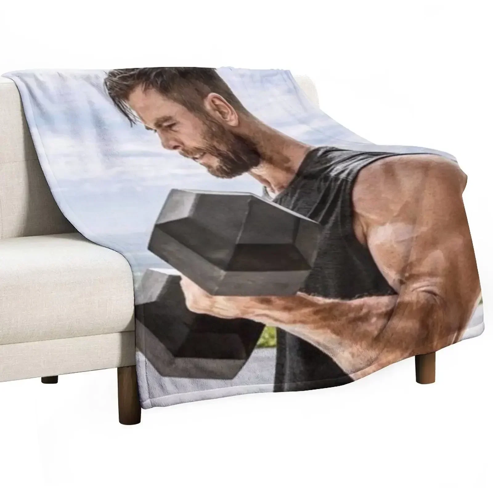 Chris Hemsworth Throw Blanket Giant Sofa for babies Kid'S Travel Single Moving Blankets