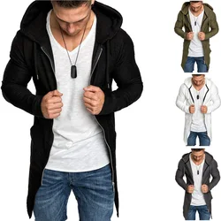 Swallowtail yeni 2022 erkekler kapüşonlu eşofman üstü siyah Hip Hop manto Hoodies moda ceket uzun kollu pelerin adamın mont dış giyim