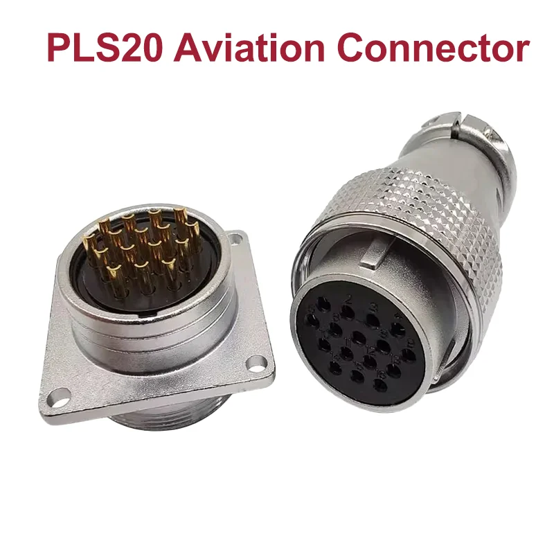 P20 Series Aviation Plug Square Seat 2 3 4 5 6 7 8 9 10 12 Pin Male and Female PLS20 Connectors 20mm