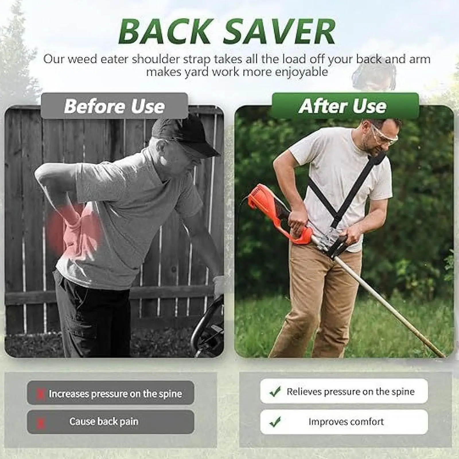 

Регулируемый плечевой ремень для триммера, нейлоновая сменная привязь, удобное крепление для садовых инструментов и триммеров для травы