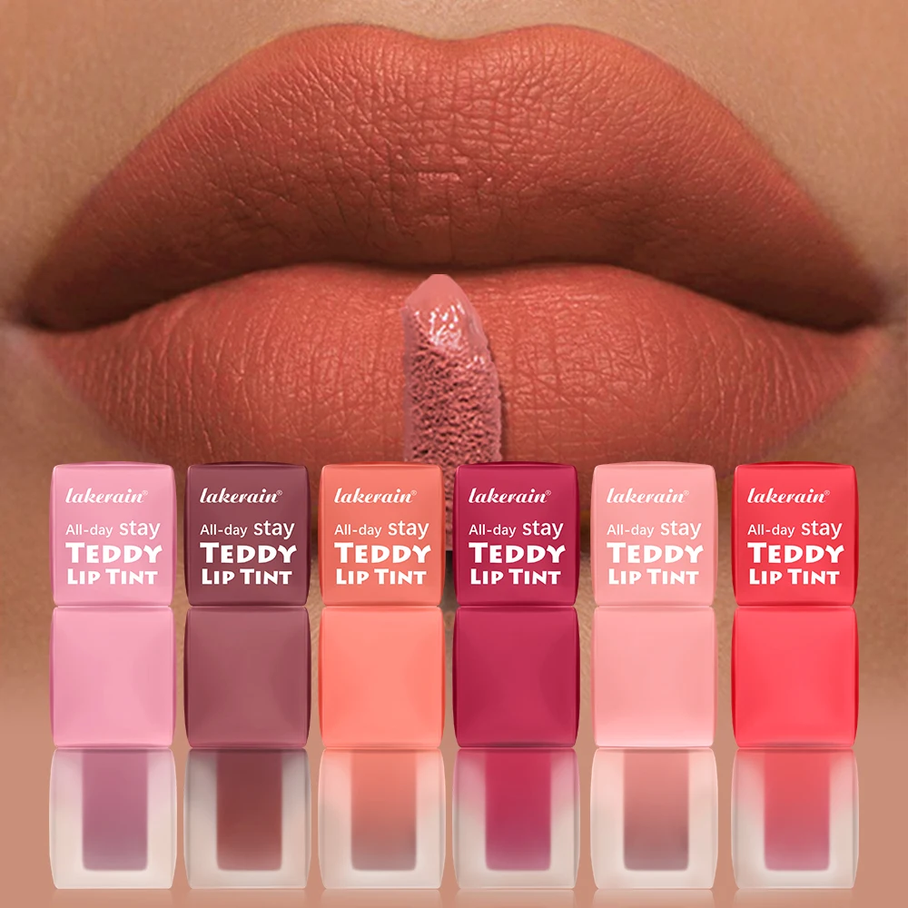 Lakerain Teddy Lip Tint Wasserdichtes Make-up Lip Stain Super Stay Langlebiger, matter Lippenstift für bis zu 12 Stunden tragen Mascara Tear