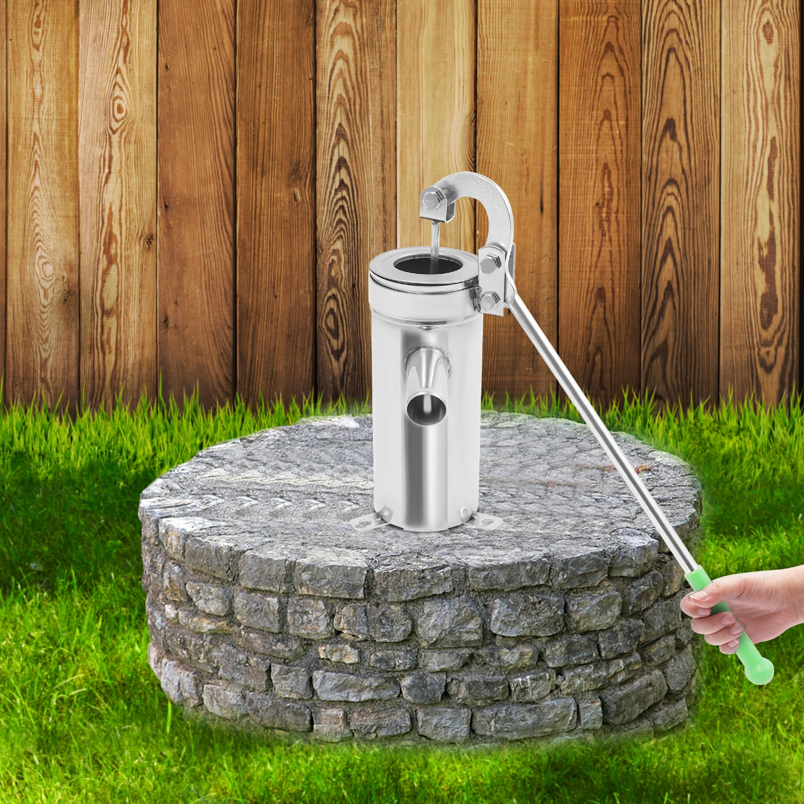 

Ручной насос из нержавеющей стали 201 Ручной насос для скважин Ручной водяной всасывающий насос Антикварный ручной насос для скважин