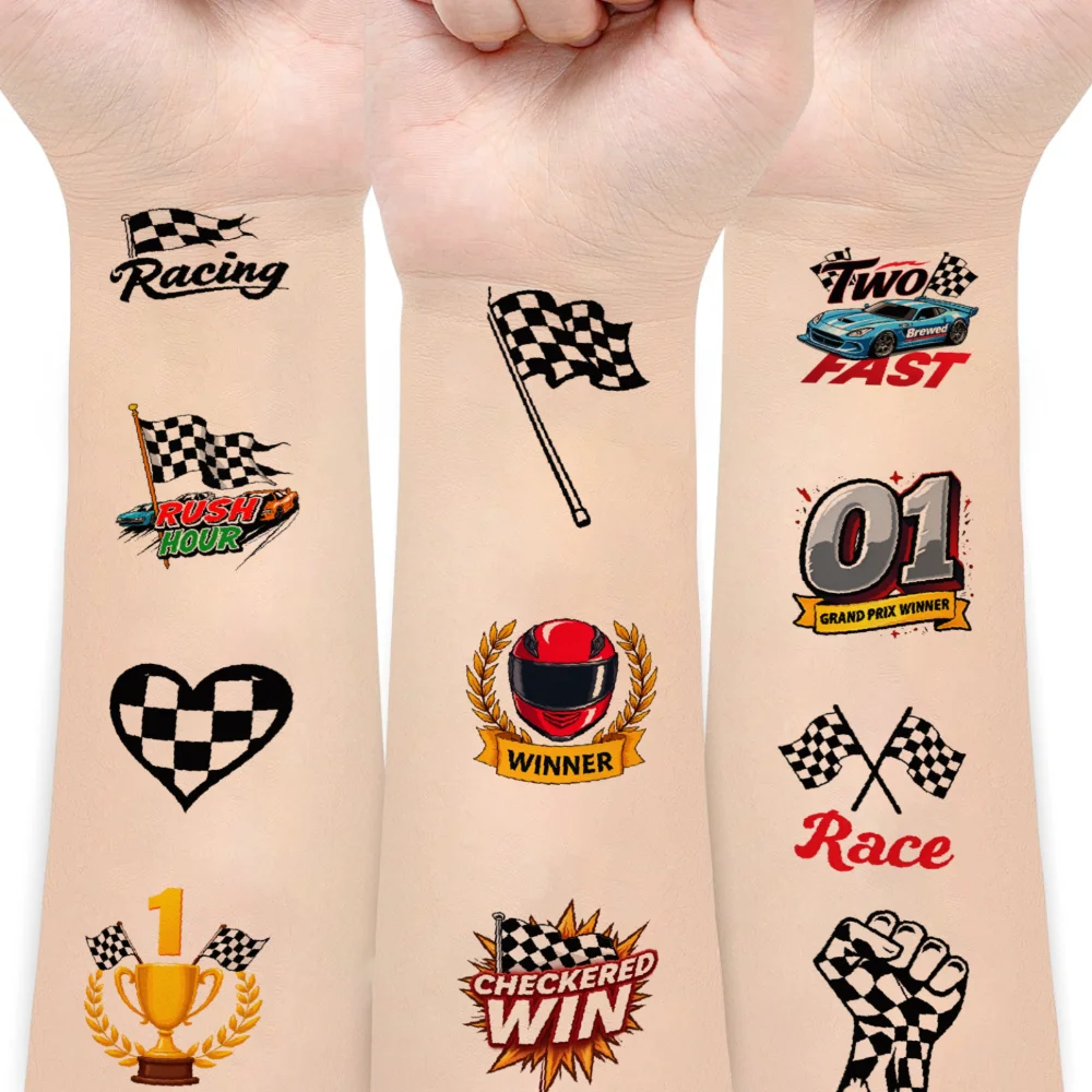 

108pcs Temporary Tattoo Speed Stickers Waterproof Long-lasting Body Stickers Racing Stickers For Arms Women Adults