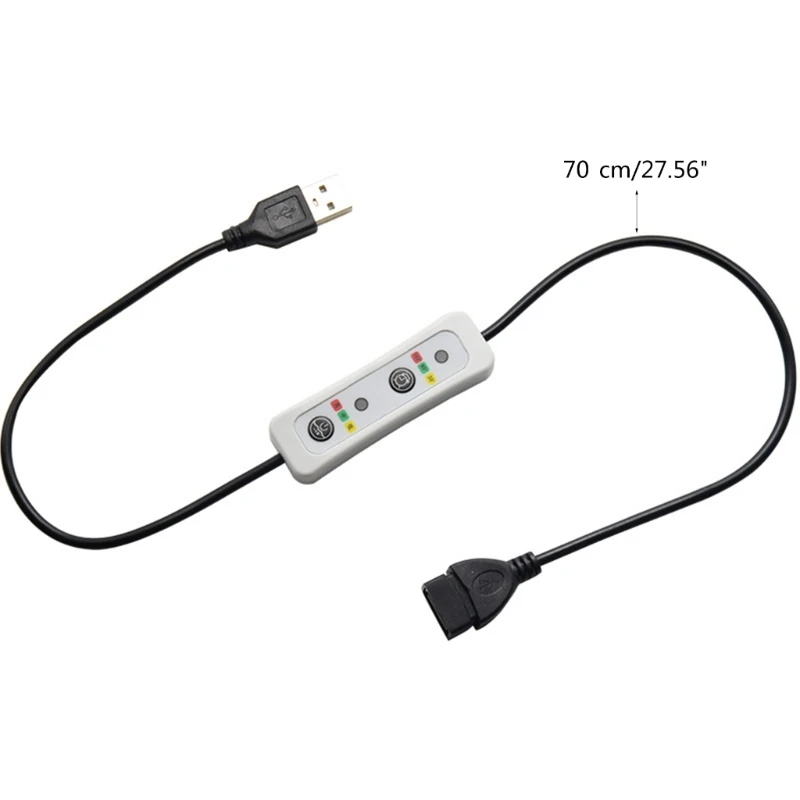 5V USB Power Supply Line Dimming Color Matching Extension Cable With Adapter For USB Ceiling Fan LED Light Bulb