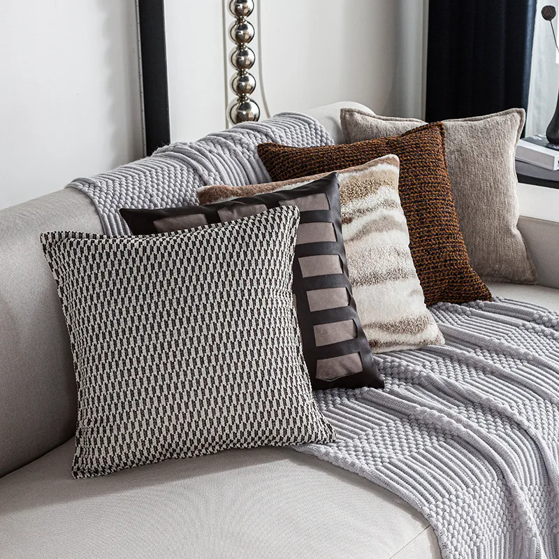 

45x45cm Throw Cushion Cover Nordic Retro Hotel Bedroom Living Room Retro Bedside Soft Skin-friendly Throw Cushion Cover