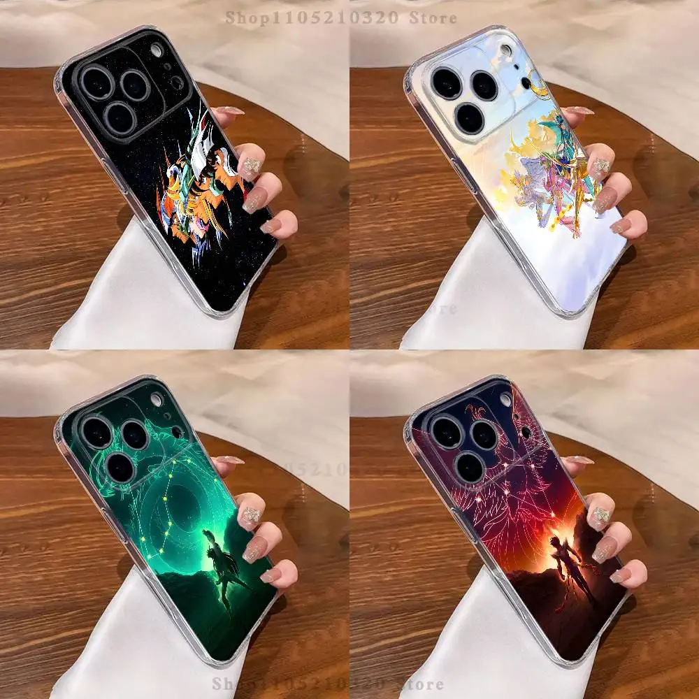 

S-Saint S-Seiya cartoon Phone Case For iPhone 17,16,15,14,13,12,11 Pro,Max,Plus,XR,Mini,E Clear Full-coverage Soft Cover