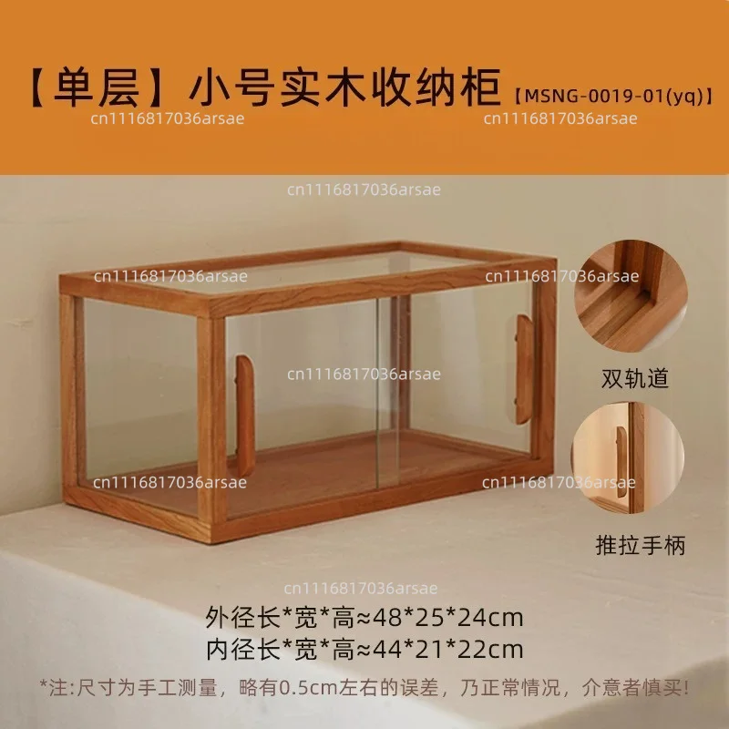 Glass Display Cabinet Dustproof Door Desktop Showcase Shelf For Collectible Figure Model Decor Storage