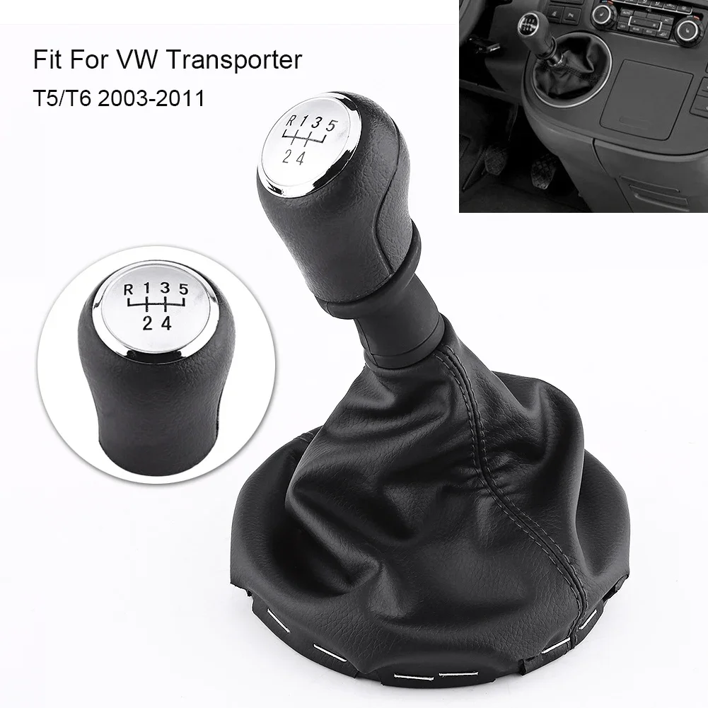 

5 Speed Car Gear Shift Knob Gearstick Gaiter Boot Kit For Transporter T5 / T6 (2003-2011)