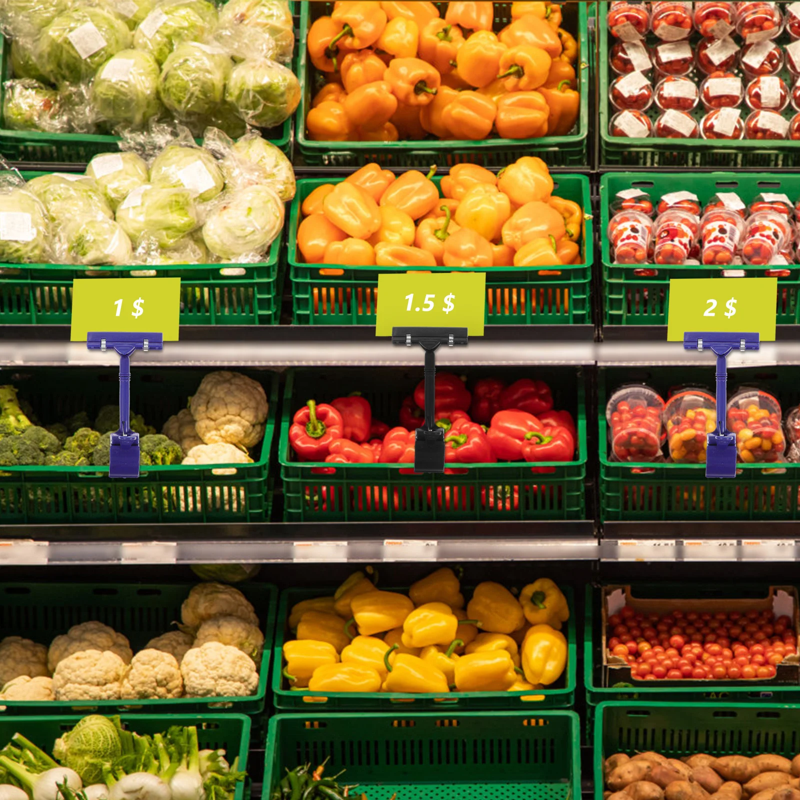 10 قطعة حامل بطاقة السعر مشبك مزدوج لافتات حامل مشبك بطاقات بلاستيكية لمتجر البيع بالتجزئة عرض الرف حامل التسمية #6