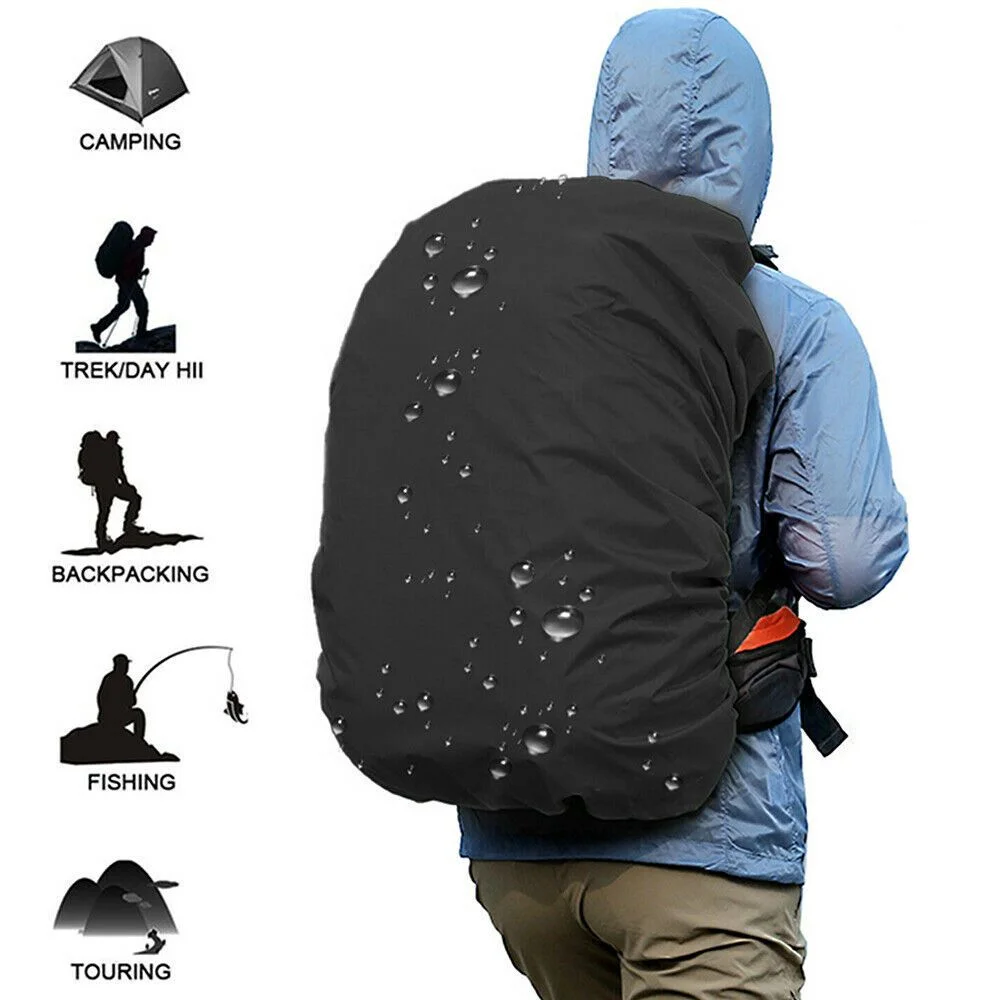 Backpack Rain Cover 20-70L Outdoor Camping Hiking Mountaineering Dust Backpack Covers Waterproof Rain Cap Cover Phrase Pattern