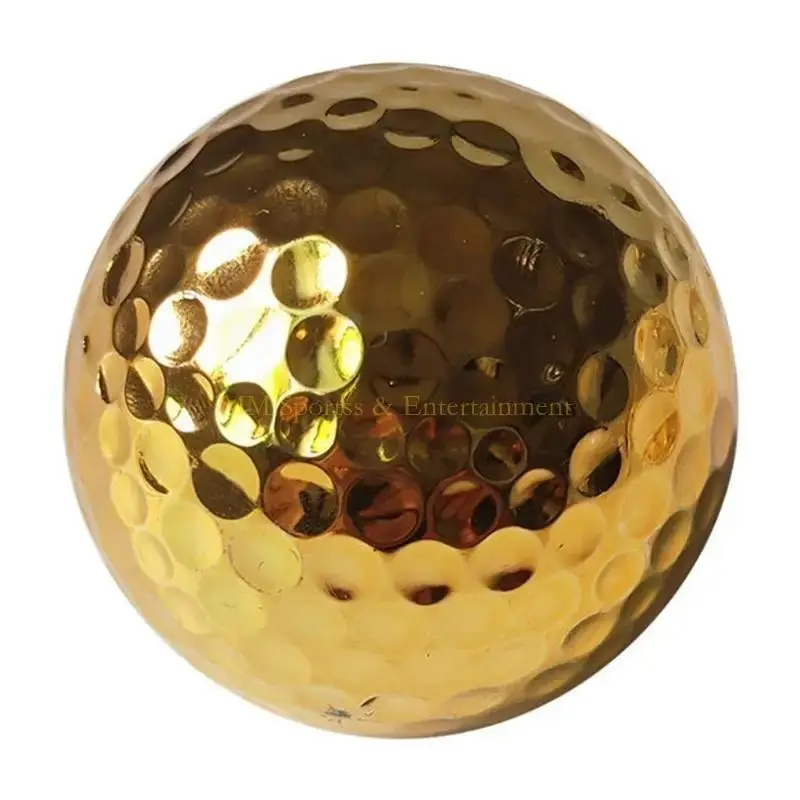 Two layer 31BE Golden Training Ball Golf Swing Putter Practice Ball For Golfer Training Aids Entertainment
