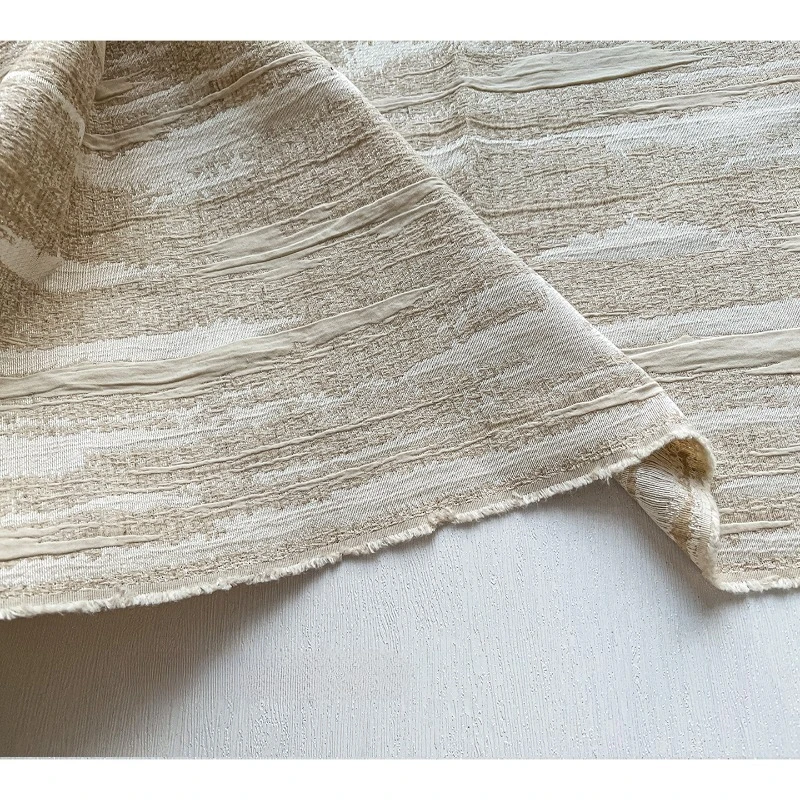 

Striped Relief Jacquard Cotton Linen Fabric for Half Skirt Jacket Pants Clothing Designer Fabrics By The Yard Diy Sewing Cloth