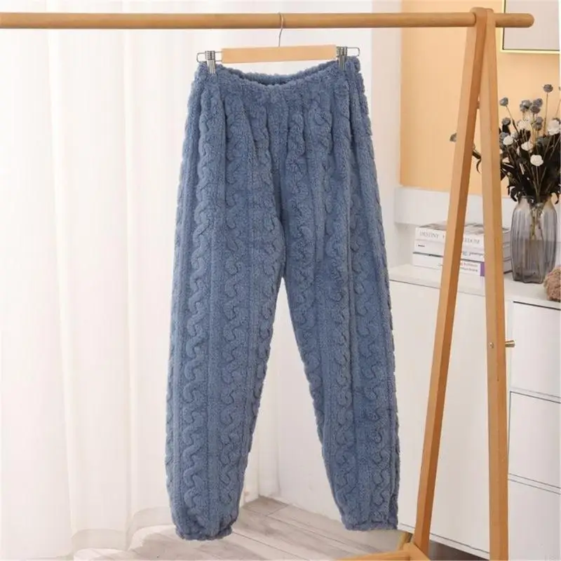 

L38E Warm Furry Fleece Pajamas Pyjamas Set Warm Fleece Loungewear Ladies Pajamas Set