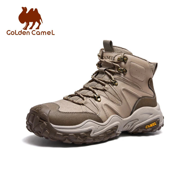 

Мужская походная обувь GOLDEN CAMEL, Нескользящие водонепроницаемые треккинговые ботинки с высоким берцем для мужчин, увеличивающая рост, обувь для скалолазания на толстой подошве