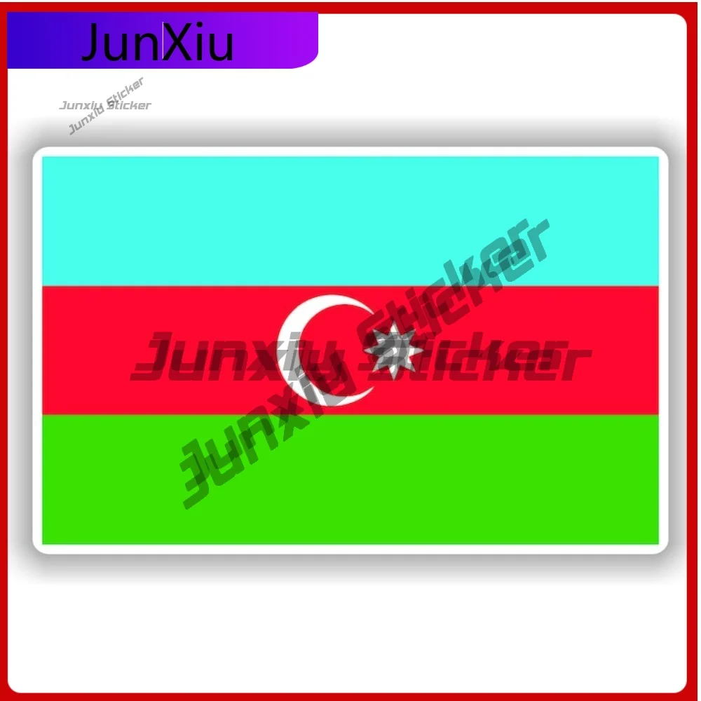 Azerbaijan Flag Moon And Stars Sticker Custom Decals X 500 Motorcycle Stickers For Rv Car Decoration Outside New Decorative Deca