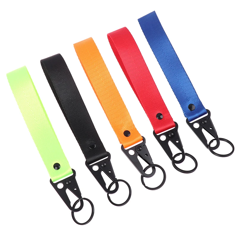 Fashion Solid Color Ribbon Keychain Lanyard Business Gift Key Chain For JDM Car Motorcycle Keychain Key Ring