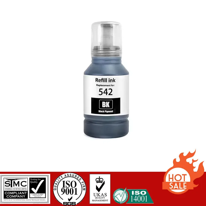 Compatible Refill Pigment Ink For T-542 T542, For Epson EcoTank Pro ET-5150/ET-5170/ET-5180/ET-5800/ET-5850/ET-5880 Printer