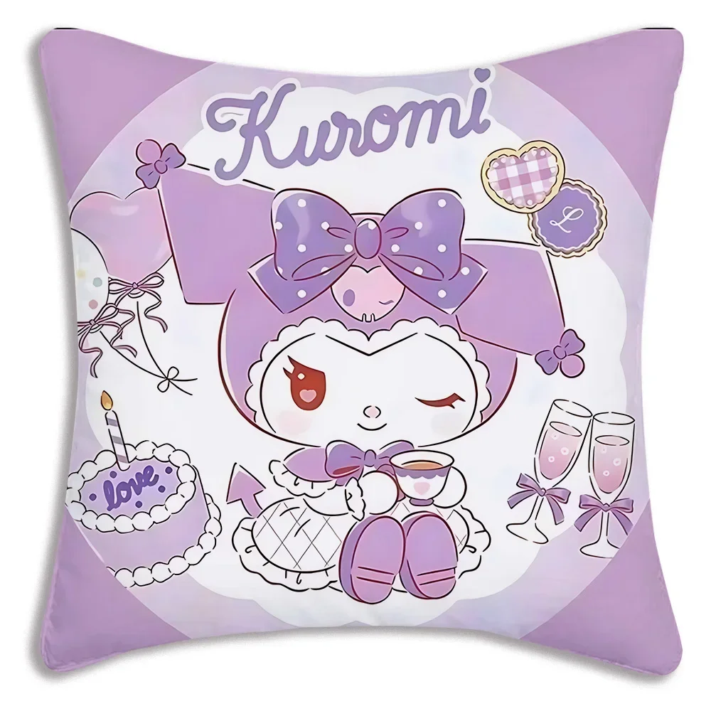 حار الكرتون Kawaii Kuromis وسادة تغطي الكرتون أريكة ديكور المنزل الطباعة على الوجهين قصيرة أفخم لطيف غطاء الوسادة #6