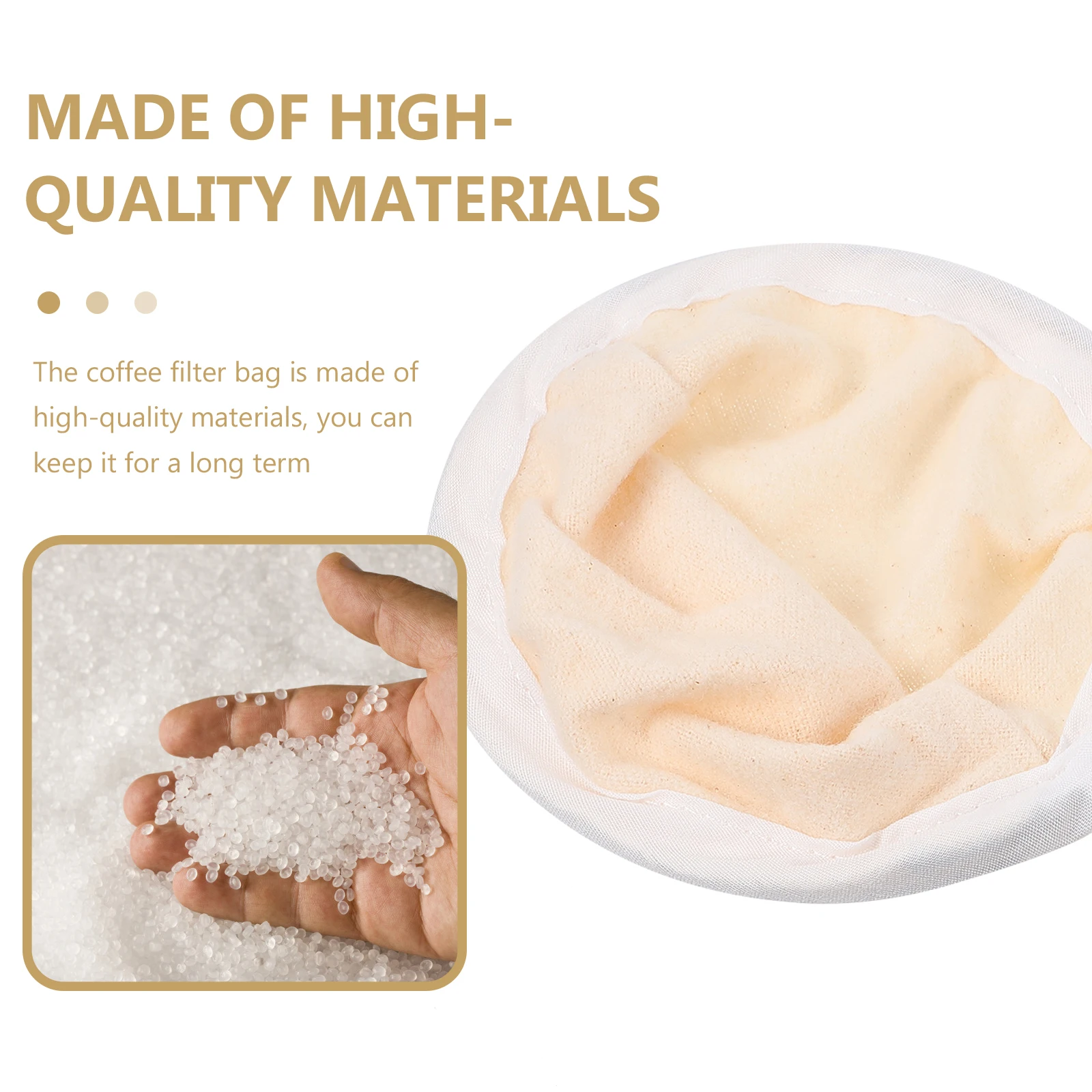 

1Pcs Coffee Filter Bag Multi-Functional Flannel Coffee Strainer Pouch Reusable Tea Filter Sturdy Round Steel Ring Comfortable