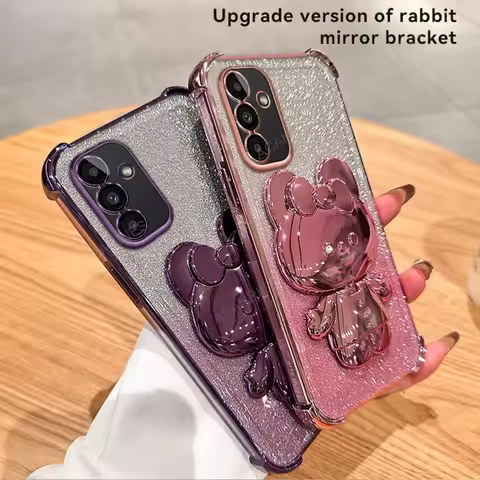 Luxury Magsafe Holde Glitter Case for Samsung Galaxy A24 A55 5G A53 A54 S24 Ultra S23 FE S22 S21 S25Ultra Shockproof Clear Cover