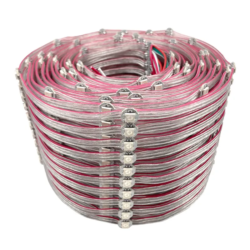 50PCS DC5V WS2812B Pre-Soldered Leds LED Module String Nodes 10cm Wire Addressable Individually 5050 SMD RGB with Heatsink Board