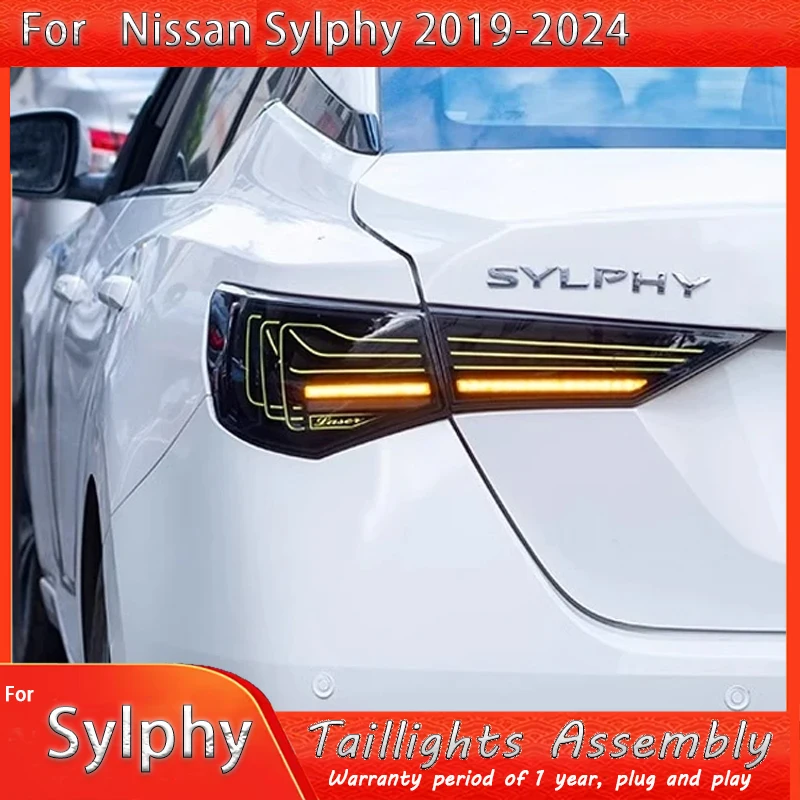 

Задний фонарь для Nissan 2019-2024 Sylphy G-14 DRL, стоп-сигнал, указатель поворота, модифицированный светодиодный задний фонарь, автомобильные аксессуары Plug and Play